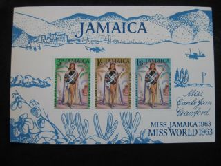 Jamaica: 1963 Miss World Mini Sheet Mnh