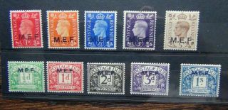 British Occupation Of Italian Colonies 1942 To 5d 1942 Postage Due Set Mm