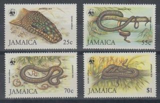 Jamaica 1984 Jamaican Boa Snake Wwf Set (x4) (id:821/d56807)