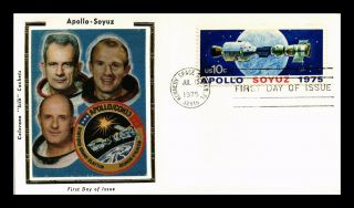 Dr Jim Stamps Us Astronauts Apollo Soyuz Space Colorano Silk First Day Cover
