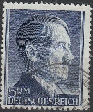 Stamp Germany Mi 802 Sc 527 1941 Ww2 Fascism Hitler Head