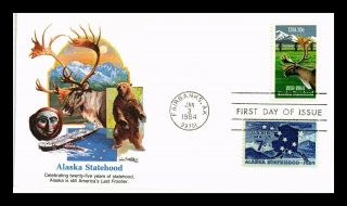 Us Cover Alaska Statehood 25th Anniversary Fdc Combo Fleetwood Cachet