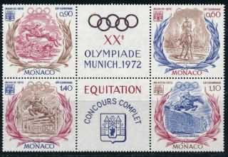 Monaco - Munich Olympic Games Mnh Set (1972)