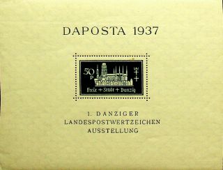 Germany 1937 Danzig Philatelic Exhibition Castle Sheet