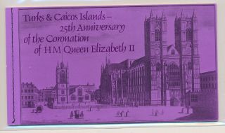 Lk74668 Turks & Caicos Coronation Elizabeth Ii Fine Booklet Mnh