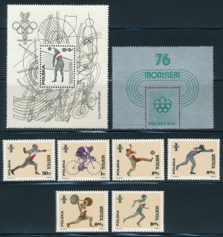 Poland - Montreal Olympic Games Mnh Complete Set (1976)