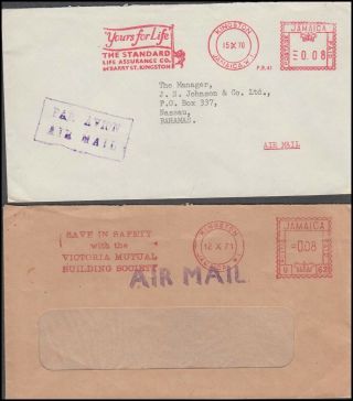 Jamaica 1970,  71 Meter Marks Airmail Covers (x2)