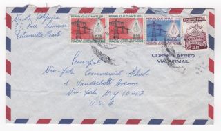 Circa 1969 Haiti Air Mail Cover PÉtion - Ville To York Usa Pair