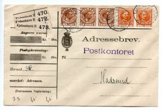 Denmark: Address Letter 3 Parcels Copenhagen 1918.