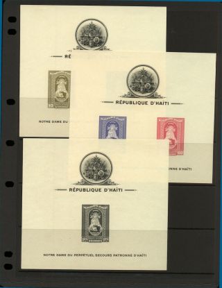 Haiti 1942 Our Lady Of Perpetual Succour Imperforate Commemorative Sheets Stamps