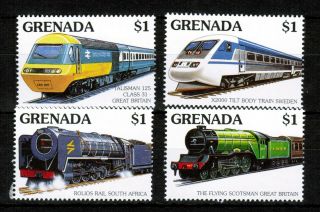 Grenada 1995 Famous Trains Mnh Umm