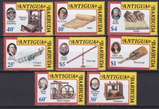 Antigua Inventors (1603 - 6) Mnh (8 Values).  Scv 17.  95.