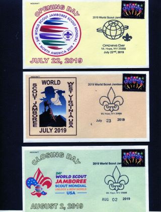 2019 Boy Scouts World Jamboree West Virginia Set Of 3 Covers