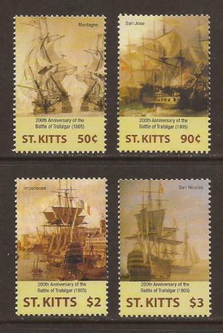 St Kitts 2005 Sg801/804 Bicentenary Of The Battle Of Trafalgar Set Mnh (jb6366)