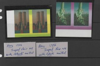 Nevis Mnh Imperf Pairs Of Statue Of Liberty Stamps With Error Cv$