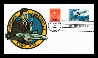 Dr Jim Stamps Us Los Angeles Class Naval Submarine Theodore Roosevelt Fdc Cover