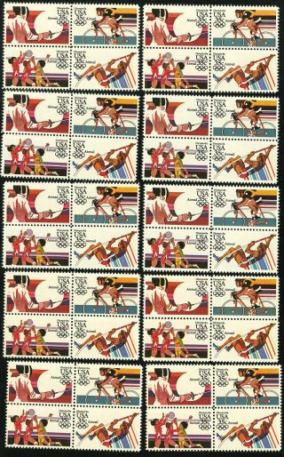 Us C109 - 12 C109 - C112 C112a 35¢ 1984 Summer Olympics Lot 10 Blocks Of 4 Nh Mnh