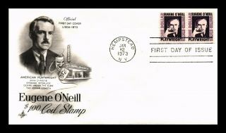 Dr Jim Stamps Us High Value Eugene O Neill Fdc Cover Scott 1305c Pair
