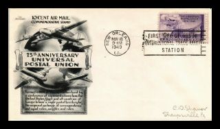 Dr Jim Stamps Us 10c Air Mail Universal Postal Union Fdc Aristocrats Cover
