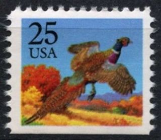 Usa 1988 Sg 2346 Pheasant,  Bird Mnh Bottom Imperf D77917