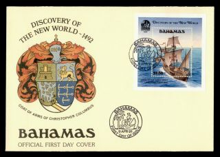 Dr Who 1991 Bahamas Christopher Columbus S/s Fdc C133085