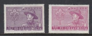 South Korea 1957 Scouts Pair Mm