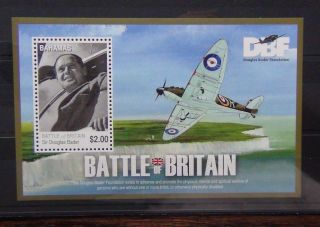 Bahamas 2010 Anniversary Battle Of Britain Douglas Bader Miniature Sheet Mnh