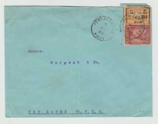 Haiti : 1920 Cover Franked 1914 3c Opt.  And 2c/1p From Port Au Prince To Usa