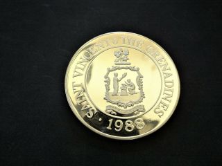 Saint Vincent The Grenadines,  925 Silver One Hundred Dollar Coin,  1988. 2