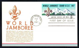 1967 Boy Scout Jamboree Postal Card Uxc7 Anderson First Day Cover Fdc (1707)