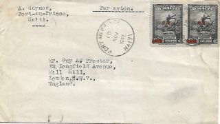 Haiti Typed Cover From Port Au Prince 1947 To England Ref 1105