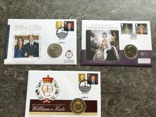 Gb 3 Royal Coin Covers - William,  Kate - Diamond Jubilee - Royalty - Numismatic