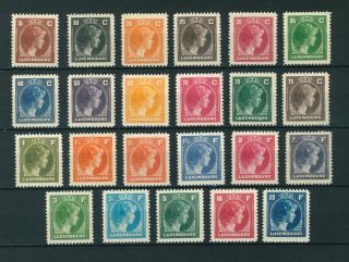Luxembourg 1944 Grand Duchess Charlotte Full Set Of Stamps.  Sg 438 - 459.