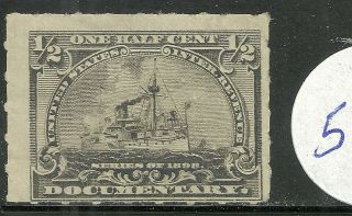 Us Revenue Documentary Battleship Stamp Scott R162 - 1/2 Cent 1898 Issue - Set 6