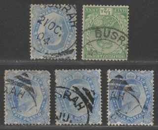 India Iraq Kevii - Kgv Selection With Busrah Postmarks