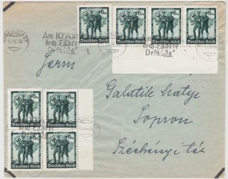 Germany Dr Austria 1938 (10.  4. ) Cover Eisenstadt 8 X Mi 663 To Hungary