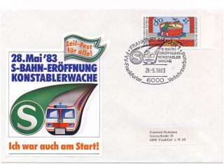 Germany 1983 4 Covers S - Bahn Konstablerwache Frankfurt B517 B519 Railroad Stati 3
