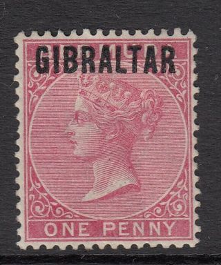 Gibraltar 1886 Rose - Red 1d No Gum Sg2
