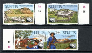 St Kitts 285 - 288,  Mnh Cannon On Brimstone Hill,  300th Ann.  1990.  X32288