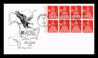 Dr Jim Stamps Us 10c Air Mail Booklet Pane First Day Cover San Francisco