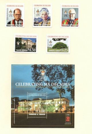 Trinidad & Tobago 2008,  Celebrating 6 Decades Set Of 6 & M/s M/m.