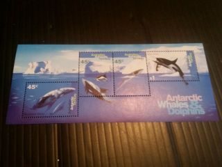 Australia Antarctic Territory 1995 Sg Ms112 Whales And Dolphins Mnh