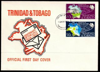 Trinidad & Tobago 1974 The 100th Anniversary Of The Upu Fdc -