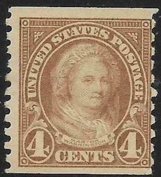 Xsb131 Scott 601 Us Stamp 1923 4c Martha Washington Mhg