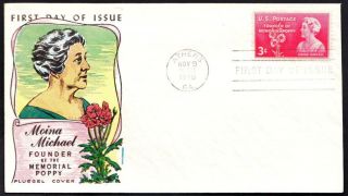 Moina Michael Memorial Poppy Stamp 977 Fluegel First Day Cover Fdc (6823)