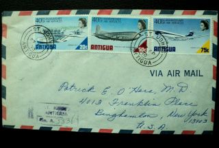 Registered Cover From Antigua To Binghamton,  N.  Y.  St.  Johns 1970 Cancel.