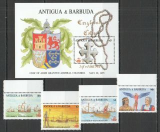 U589 Antigua & Barbuda Columbus Explorations 1106 - 09 Michel 14 Euro Bl,  Set Mnh