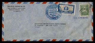 Dr Who 1950 Haiti Bicentennial Expo Special Cancel Airmail To Usa E67149