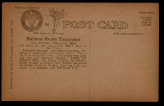 U.  S.  Postal History Balloon Route Excursion L.  A.  Pacific Co.  Electric Railway,  Ca