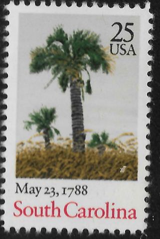 Scott 2343 Us Stamp 1988 25c South Carolina Bicentenary Statehood